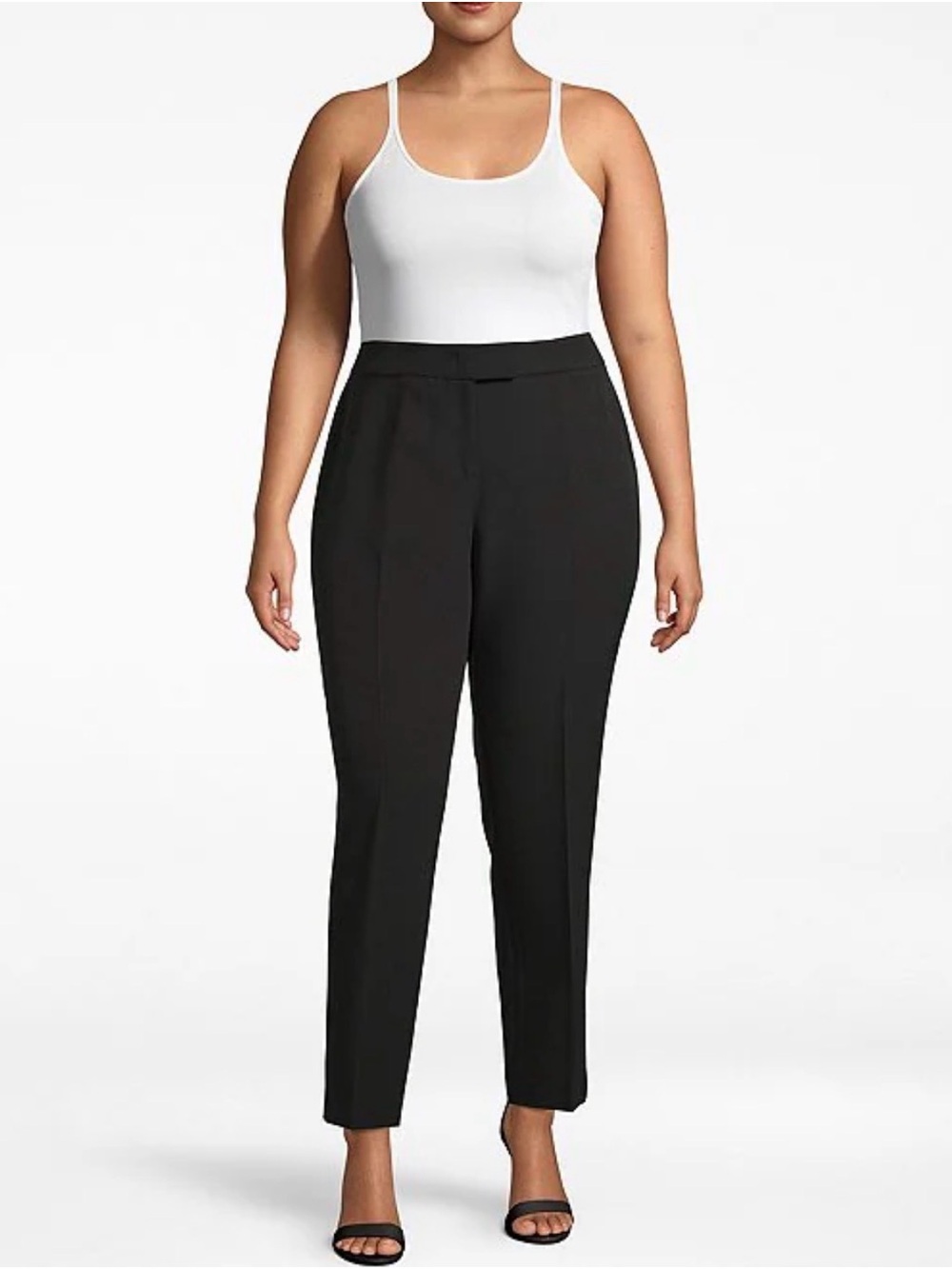 Calvin Klein Black High-Waist Slim Tapered Trousers